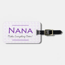 Maletas Etiqueta morada de equipaje floral para Nana