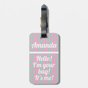 Maletas Etiqueta Personalizada para Equipaje Rosa Divertid