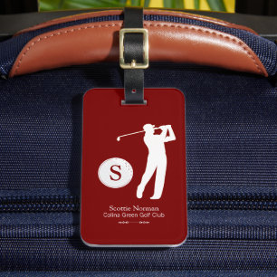Maletas Etiqueta roja de equipaje para un hombre de golf