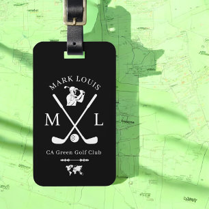 Maletas ID de personalizado Etiqueta negra para golfistas