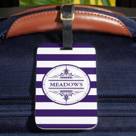 Maletas Monograma Nautical Elegant Navy etiqueta azul para