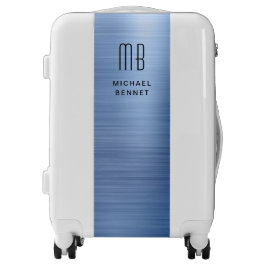 Maletas Monogramed Elegant Blue Brushic Metálico