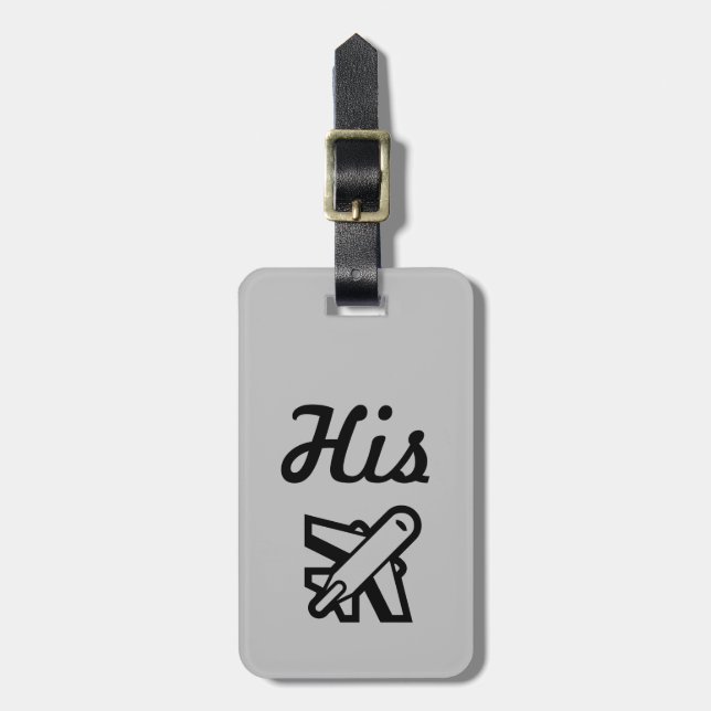 Maletas Su etiqueta gris y negro para el equipaje (Frente Vertical)