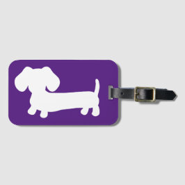 Maletas Vibrante Purple Dachshund Etiqueta de viaje para e