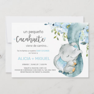 Maletero elefante y bebé, invitación a la ducha de
