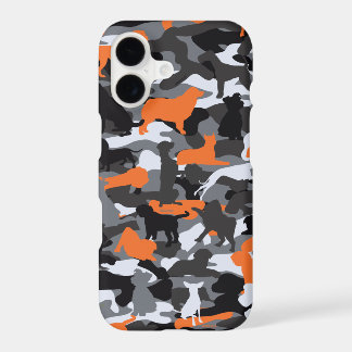 Maletín para iPhone de perro y camo de Naranja