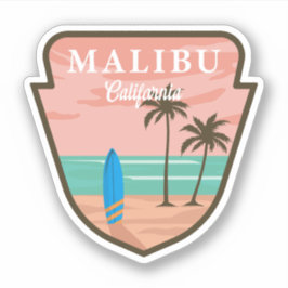 Malibu Pegatina California Beach Malibu Welcome Ba