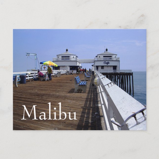 Malibu Pier, postal de California (Anverso)
