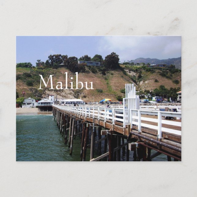 Malibu Pier, postal de California (Anverso)