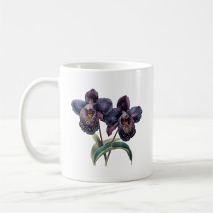 Malla clásica de moda y tazas de café de orquídea 