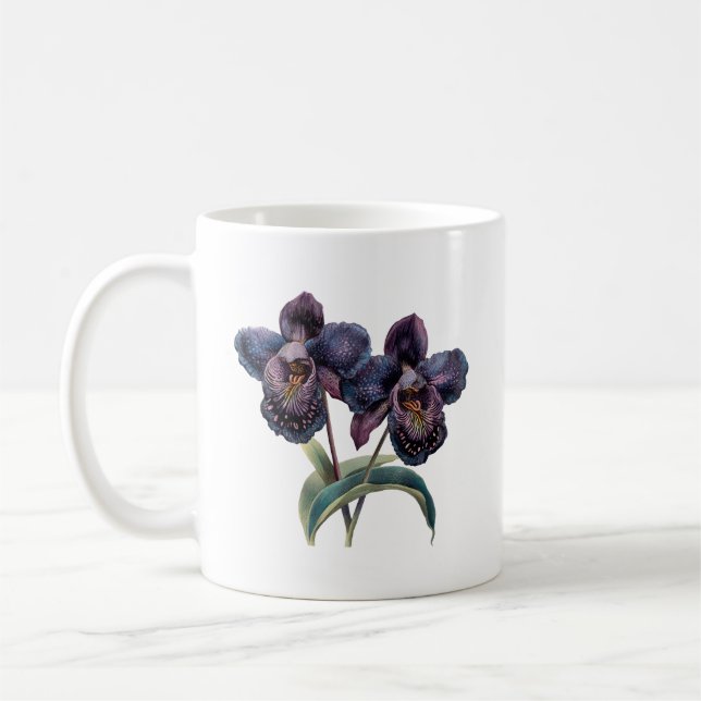 Malla clásica de moda y tazas de café de orquídea  (Izquierda)