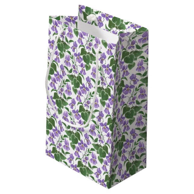 Malla Violeta Patrón Floral Pequeña Bolsa de Regal (Angulo reverso)