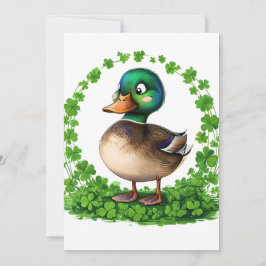 Mallard en un círculo de invitaciones de Clovers