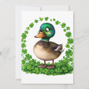 Mallard en un círculo de invitaciones de Clovers