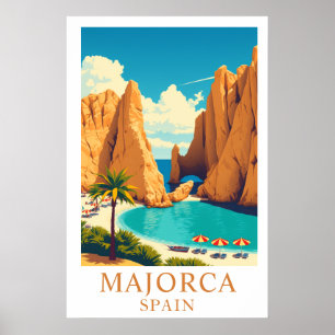 Mallorca España Arte de Viaje Mediterráneo Vintage