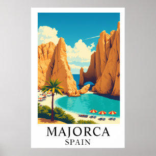 Mallorca España Arte de Viaje Mediterráneo Vintage