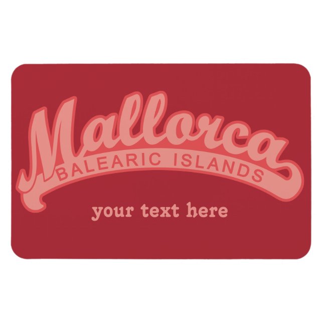 MALLORCA España personalizado imán de texto y colo (Horizontal)