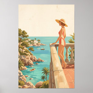 Mallorca España Póster de viaje Costa española vin