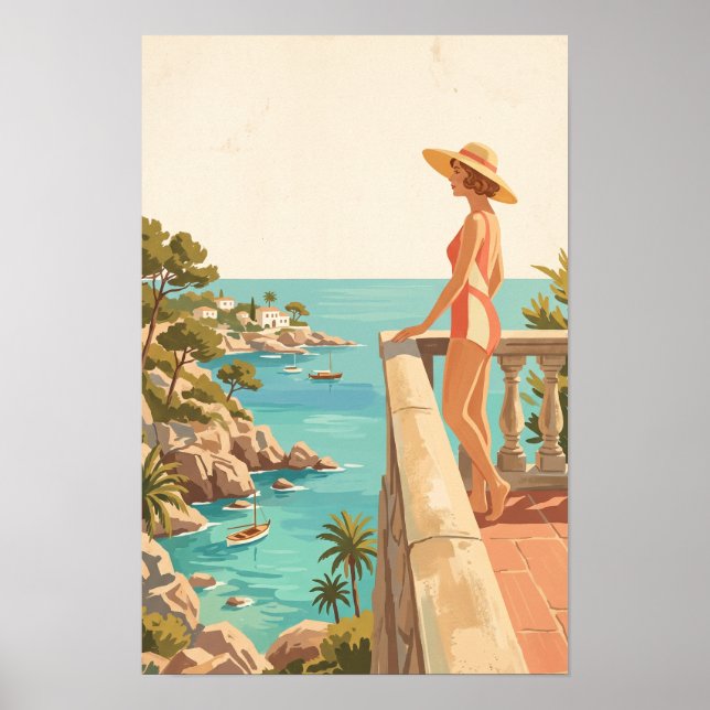 Mallorca España Póster de viaje Costa española vin (Frente)