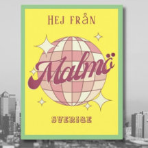 Malmö Suecia Sverige retro colorante postal