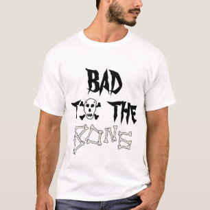 Malo a la camiseta del cráneo del hueso
