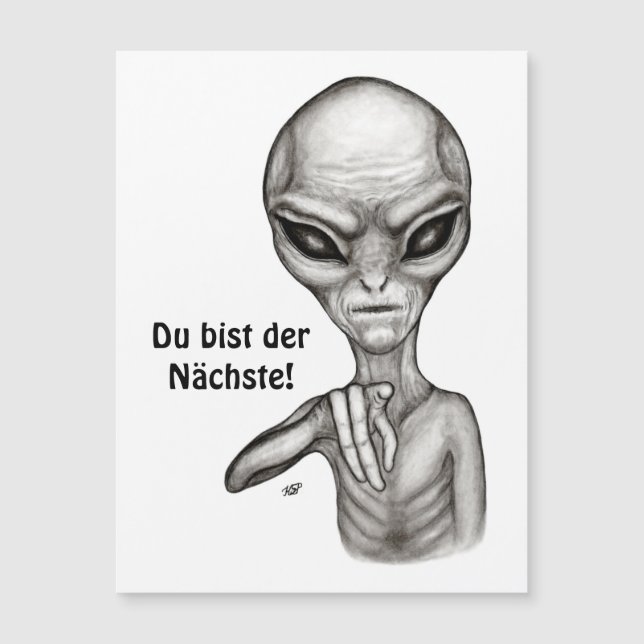 ¡Malo Alien, mejor de Du, Nächste! Tarjeta magnéti (Anverso)