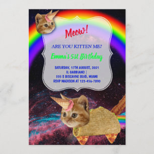 ¡MALO! Invitación a una fiesta espacial con gatito