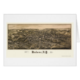 Malone, mapa panorámico de NY - 1886