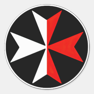 Malta Caballeros cruzan al Pegatina maltés blanco 