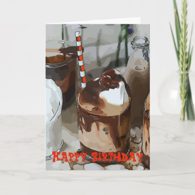 Malta de chocolate, tarjeta de cumpleaños, editar  (Anverso)