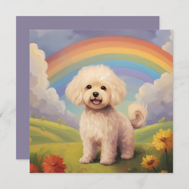 Maltipoo Personalizado del puente arcoiris Nombre  (Anverso / Reverso)