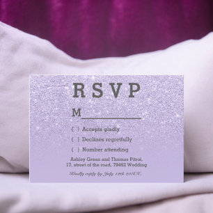 Malva lavanda purpurina negro boda RSVP