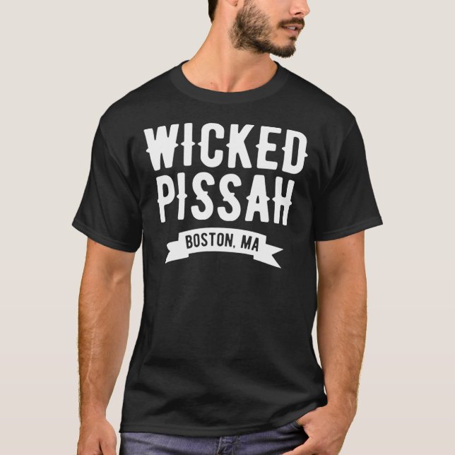 Malvada camiseta esencial de Boston Pissah (Anverso)
