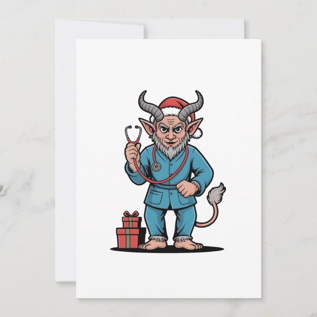 Malvado Krampus Enfermera Enfermería Navidades (Anverso)