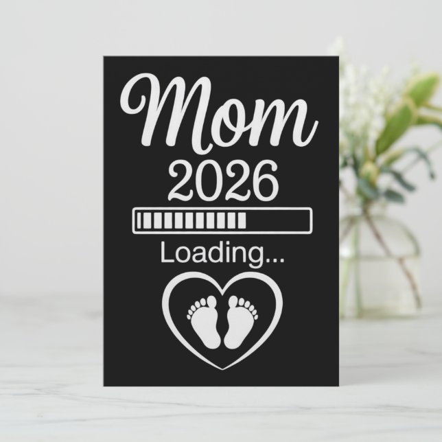 Mamá 2026 Cargando Anuncio de Embarazo del Papá Be (Anverso de pie)
