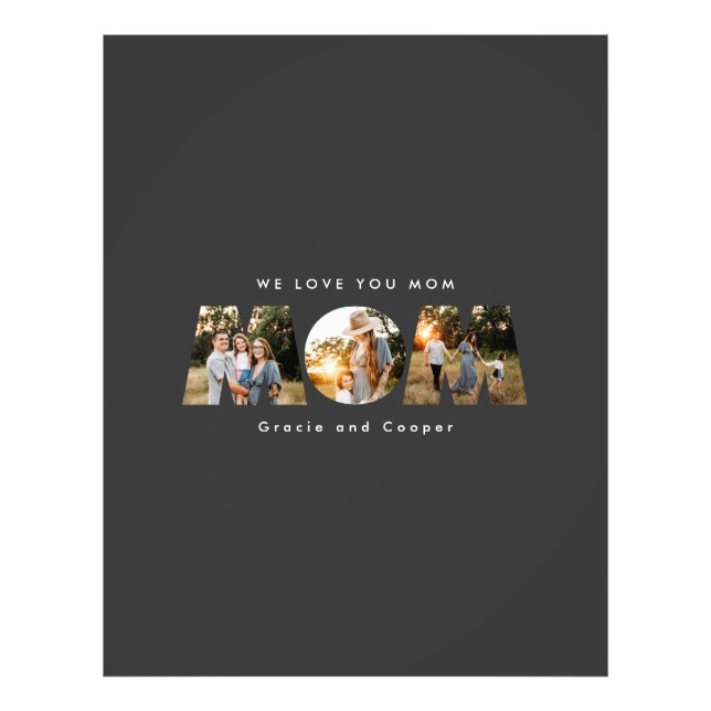 Mamá 3 foto moderna Día de la Madre blanco negro e (Frente)