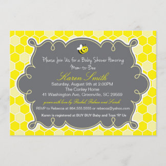 Mamá a la abeja, invitación de Baby Shower de la