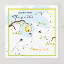 Mamá a la invitación de Baby Shower de la abeja