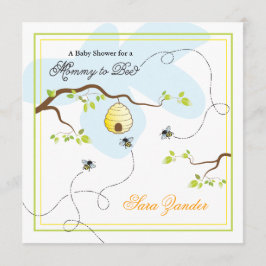 Mamá a la invitación de Baby Shower de la abeja