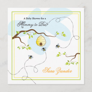 Mamá a la invitación de Baby Shower de la abeja