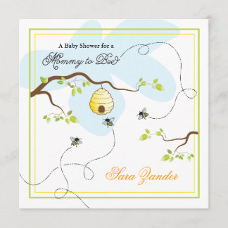 Mamá a la invitación de Baby Shower de la abeja