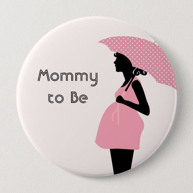 "Mamá a ser" botón de Baby Shower (Anverso)