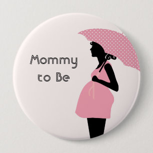 "Mamá a ser" botón de Baby Shower