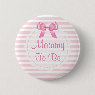 Mamá a ser botón rosado de Baby Shower del arco