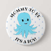 Mamá a ser, su un muchacho, botón del pulpo de la