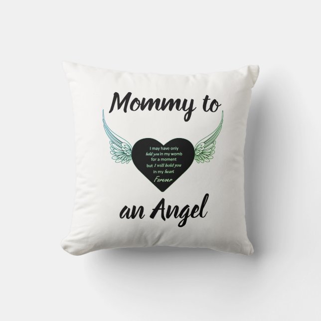 Mamá a una almohada de personalizado Angel de dos  (Anverso)