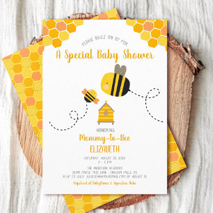Mamá Abeja Invitación de Cumpleaños para Bebé Neut