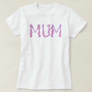 Mamá acuarela arte orquídea camiseta de texto