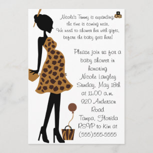Mamá adorable del safari a ser invitación de Baby