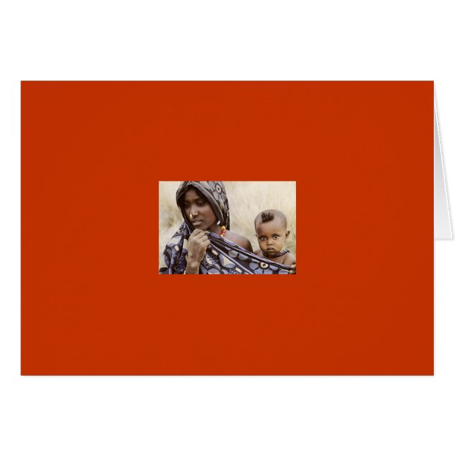 Mamá africana con anillo de nariz y bebé (Anverso (Horizontal))